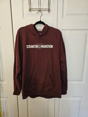 Inaugural Scranton 1/2 Marathon 2014 Maroon Fleece Pullover Hoodie XL